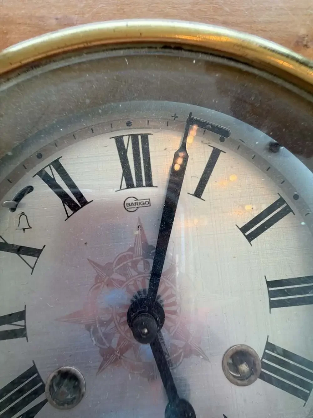 Barigo German Nautical Brass Bulkhead Mechanical Clock